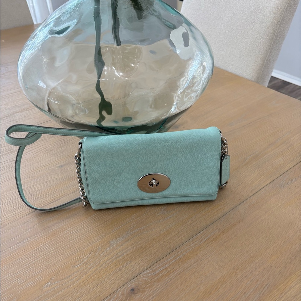 Coach Mint Green Leather Crossbody Bag